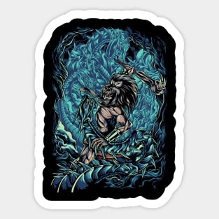 Hercules Fighting Hydra Sticker